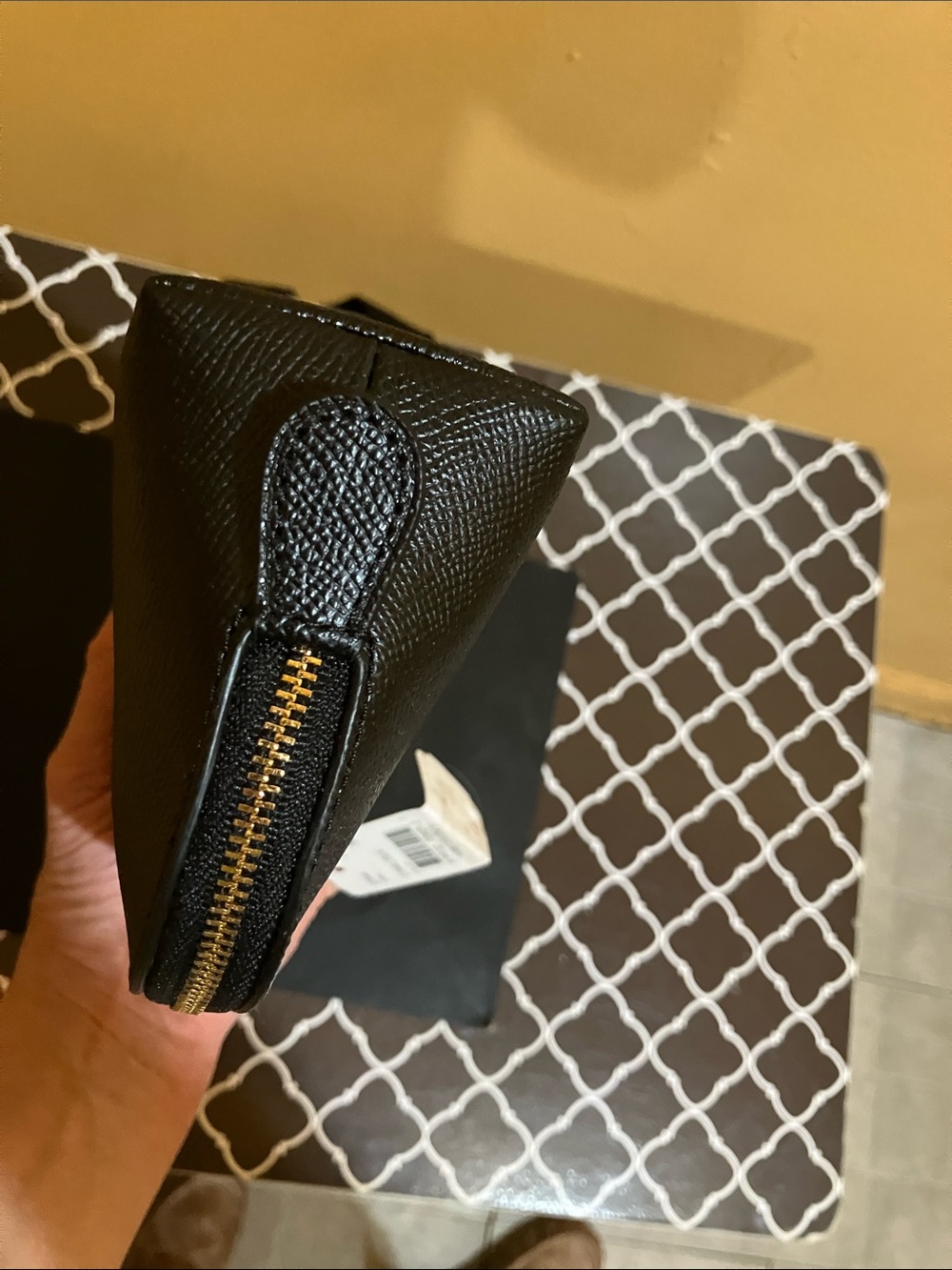 Coach Black Leather Zip Pouch with Gold Hardware - Picture 4 of 6